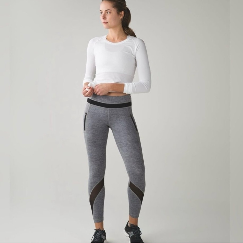 Lululemon inspire Gray and Black Athletic Joggers 7/8 length